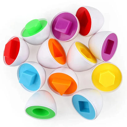 Montessori Smart Eggs Toy Baby Matching Puzzle Games Shape Sorter Educational Learning Toys For Children 2 3Y Kids Easter Gift