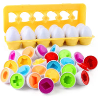 Montessori Smart Eggs Toy Baby Matching Puzzle Games Shape Sorter Educational Learning Toys For Children 2 3Y Kids Easter Gift