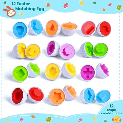 Montessori Smart Eggs Toy Baby Matching Puzzle Games Shape Sorter Educational Learning Toys For Children 2 3Y Kids Easter Gift