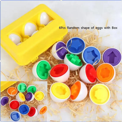 Montessori Smart Eggs Toy Baby Matching Puzzle Games Shape Sorter Educational Learning Toys For Children 2 3Y Kids Easter Gift
