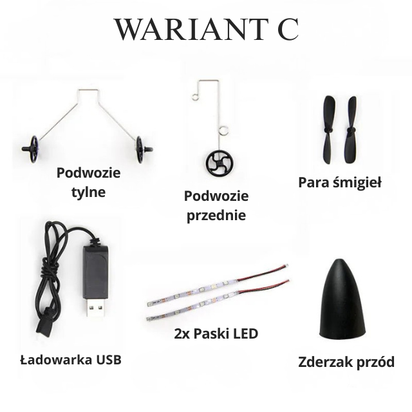 FX620 SU35 - Bateria/Ładowarka USB/Podwozie/Śmigła/Zderzak