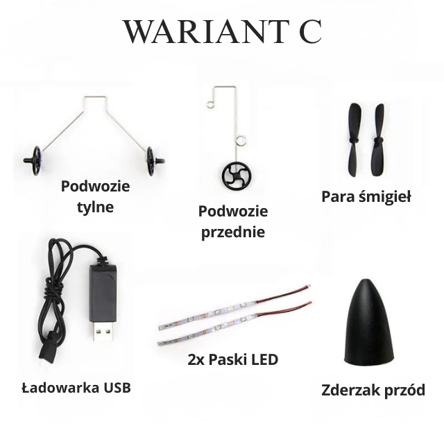 FX620 SU35 - Bateria/Ładowarka USB/Podwozie/Śmigła/Zderzak